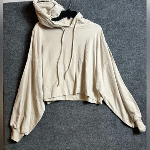 Zenana cream hoodie - waist length - size 1X - new without tags